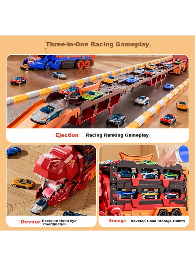 Snaen Children's Dinosaur Toy Car, Alloy Ejection Track Transforming Car, Boys' Toy For Ages 3-6, Birthday And New Year Gift - Image 2
