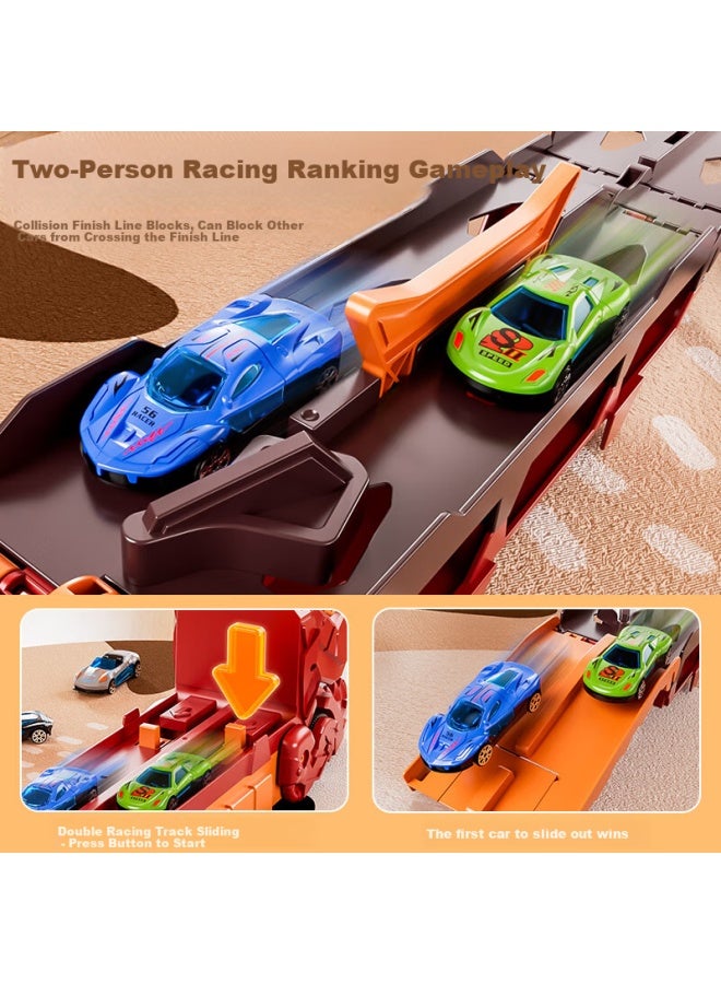 Snaen Children's Dinosaur Toy Car, Alloy Ejection Track Transforming Car, Boys' Toy For Ages 3-6, Birthday And New Year Gift - Image 3