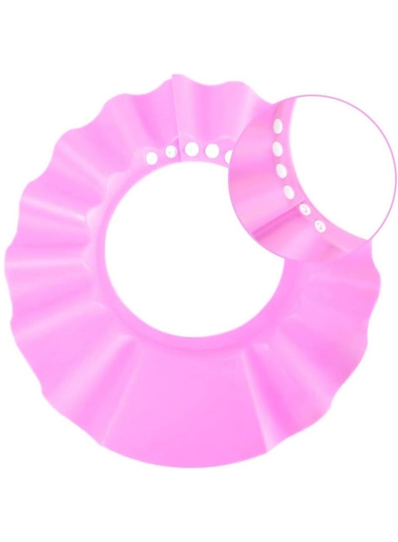 MiniMe Soft EVA Baby Bath Visor | 4‑Snap Adjustable | pink | Shields Eyes & Ears From Water & Shampoo | Lightweight, Flexible & Quick‑Dry | Fits 0‑6 Years | Doubles as Pool &Beach Sun Hat - Image 4