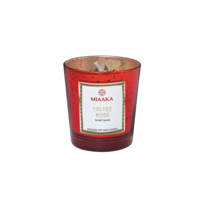 MIAAKA MIAAKA Short Shine Jar Hand Poured Scented Candle Velvet Rose Fragrance 140gm - Image 4