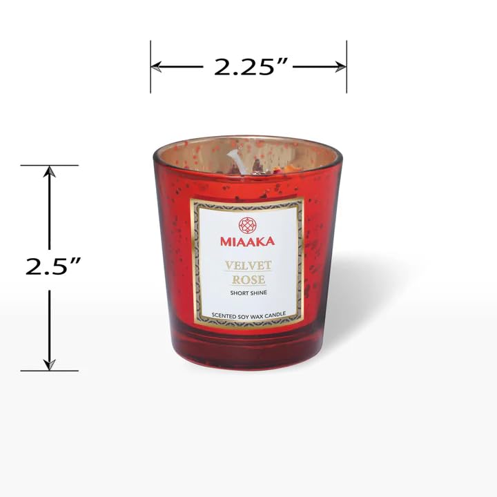 MIAAKA MIAAKA Short Shine Jar Hand Poured Scented Candle Velvet Rose Fragrance 140gm - Image 2