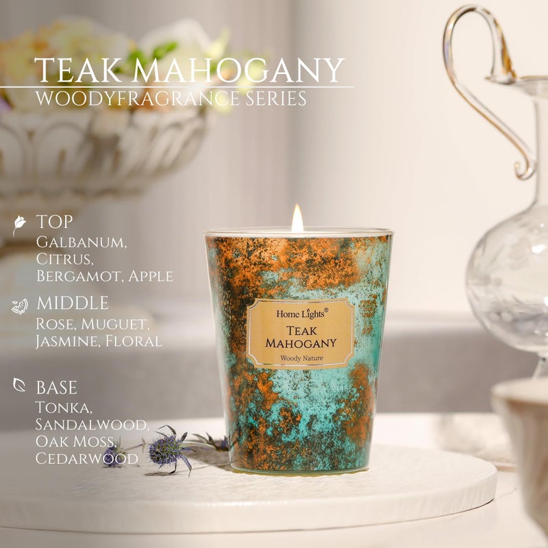 Home Lights Homelights Large Jar Candle | 1-Wick Long-Lasting Scented Candles  6.7Oz Natural Soy Wax Candle For Home Scented  Industrial Chic Gifts For Women & Men  Teak Mahogany - Image 3
