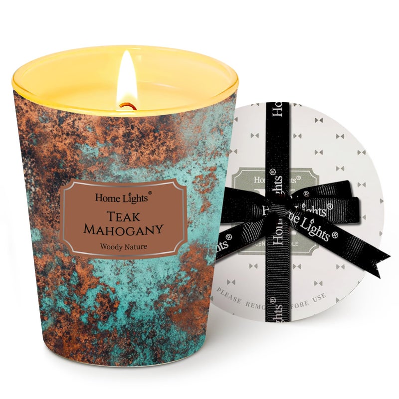 Home Lights Homelights Large Jar Candle | 1-Wick Long-Lasting Scented Candles  6.7Oz Natural Soy Wax Candle For Home Scented  Industrial Chic Gifts For Women & Men  Teak Mahogany - Image 1