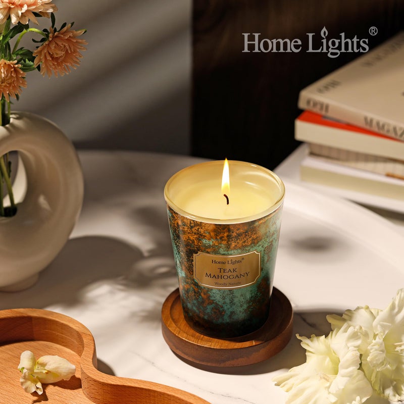 Home Lights Homelights Large Jar Candle | 1-Wick Long-Lasting Scented Candles  6.7Oz Natural Soy Wax Candle For Home Scented  Industrial Chic Gifts For Women & Men  Teak Mahogany - Image 5