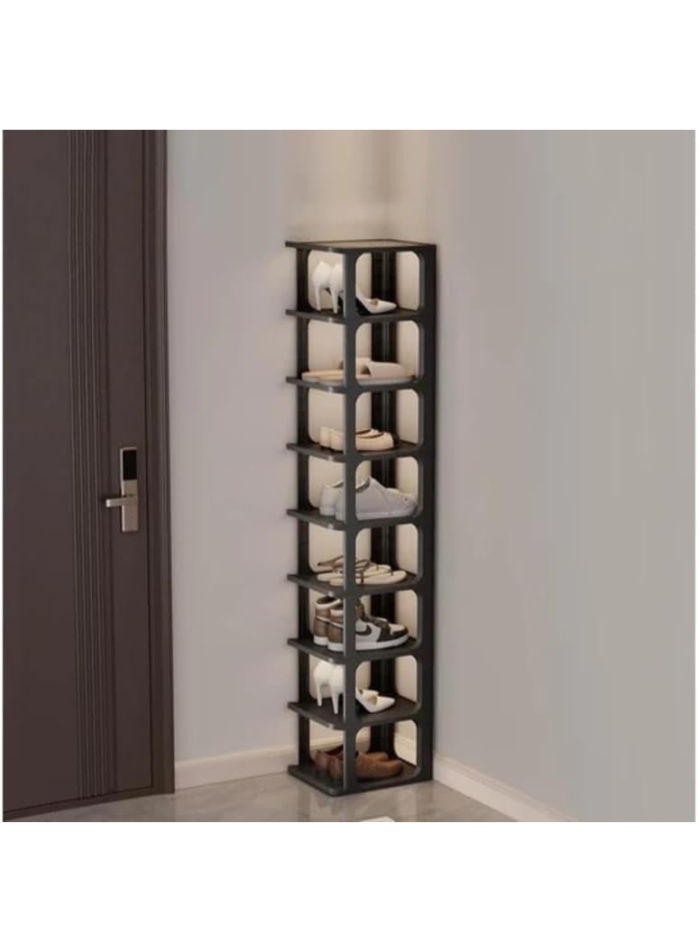 بلومنغ تايم رف أحذية عمودي مكون من 9 طبقات، منظم تخزين أحذية قابل للطي لتوفير المساحة للمدخل والخزانة وغرفة النوم - خفيف الوزن، مستقر، صديق للبيئة، تصميم قابل للتكديس بحرية للمساحات الصغيرة - Image 1