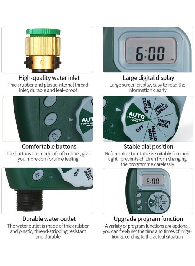 NIBEMINENT Weatherproof Automatic Irrigation Controller Green - Image 2