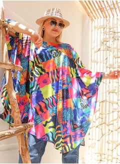 Zmurud Autumn poncho - printed  - Image 3