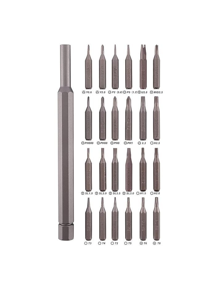 Graidient span - Graidient span 24 in 1 Mini Screwdriver Set with Case Small Screwdriver Set of Flathead and PhillipsScrewdrivers Magnetic Micro Screwdriver Kit for ElectronicsJewelersPCGlassesWatchPhone Black - Image 1