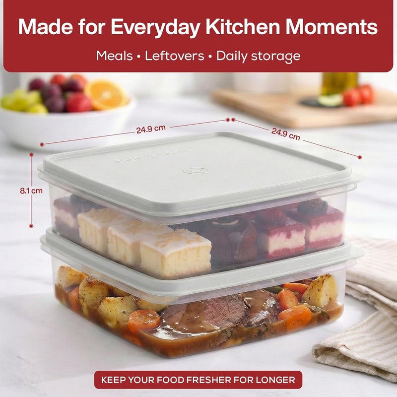 Signoraware Plastic Storage Containers with Lids – 2-Pack 3L Cupcake Carrier – Leakproof Cookie Storage Containers Airtight – BPA-Free Plastic Containers with Lids for Food Storage, Meal Prep, Leftovers, Cupcakes - Image 2