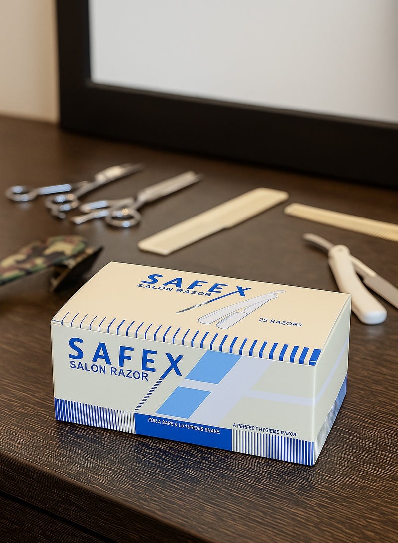 TREET Treet Safex Disposable Professional Salon Razors - Box of 25 for Luxurious Shaving  - Image 2