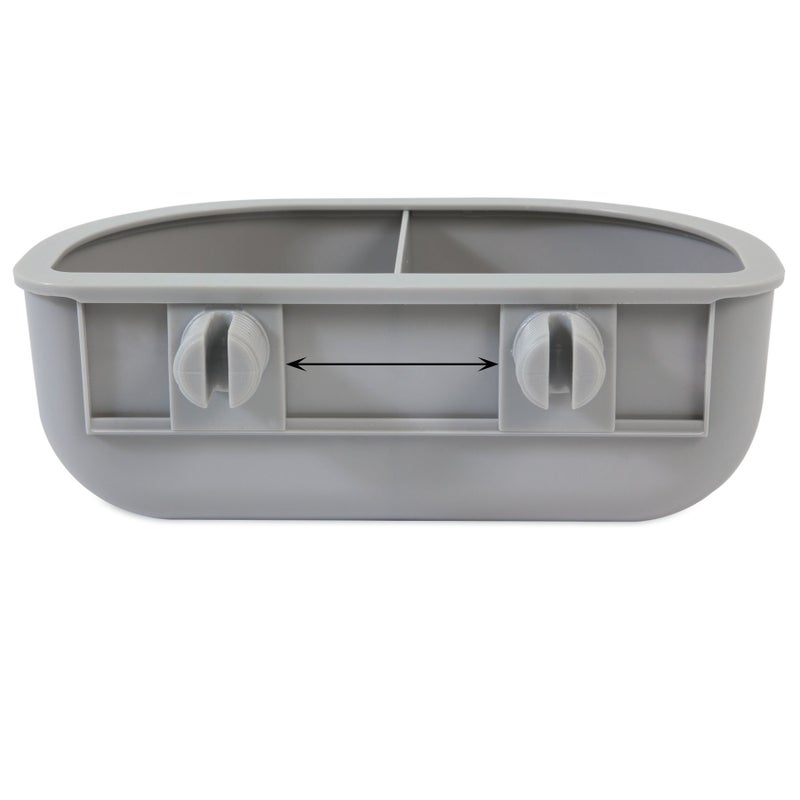Petmate Double Diner Kennel Bowl, Gray, Small - Image 2