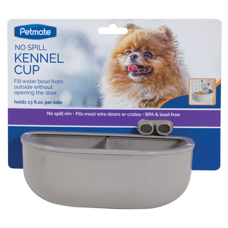 Petmate Double Diner Kennel Bowl, Gray, Small - Image 3