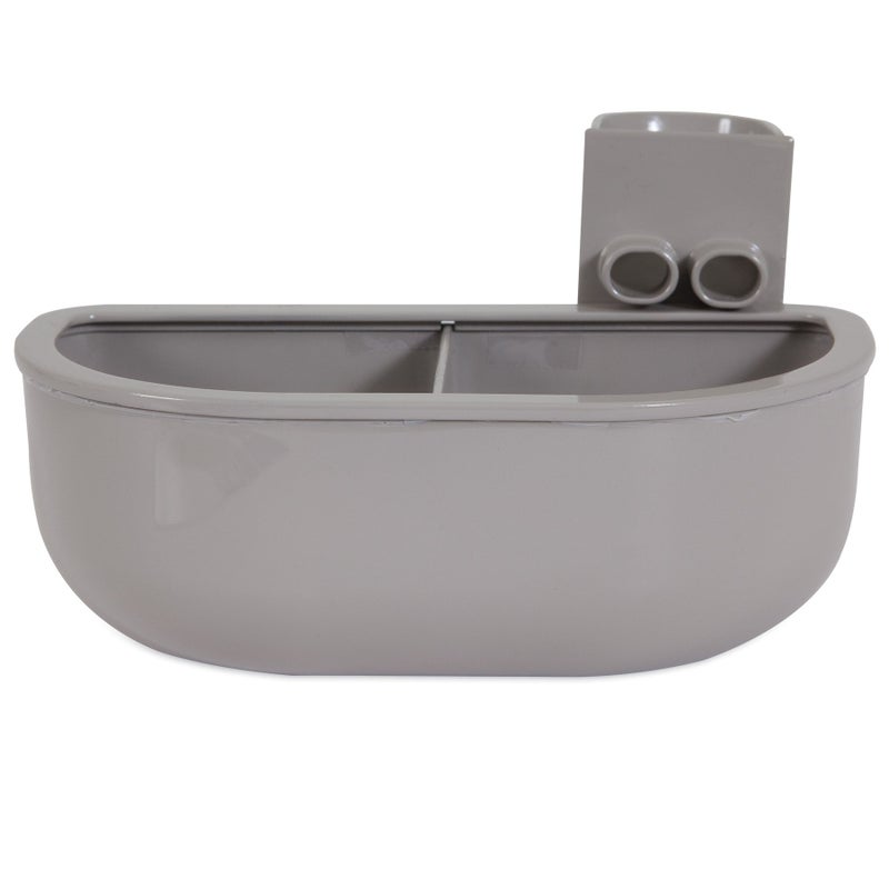Petmate Double Diner Kennel Bowl, Gray, Small - Image 1