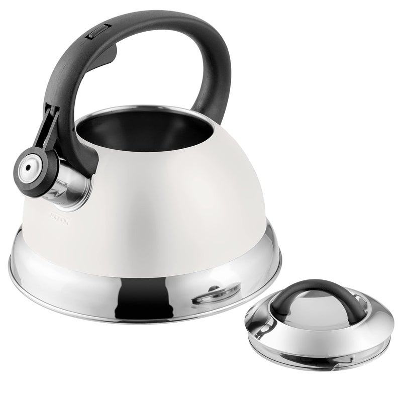 Mr. Coffee Flintshire 1.75-Quart Stainless Steel Whistling Tea Kettle with Nylon Handle â€“ Durable Stove-Top Kettle in Linen Finish - Image 5