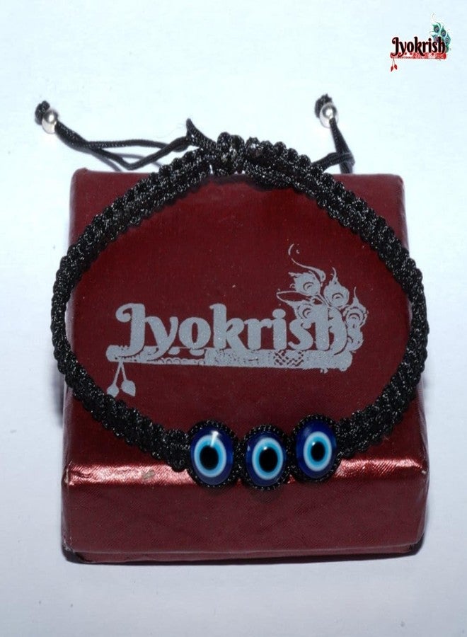 Jyokrish Handmade Adjustable Black thread 3 Evil eye Nazariya Anklet for Girls |Women | Free Size | Nazarbattu |Lucky Protection| Single Leg - Image 5