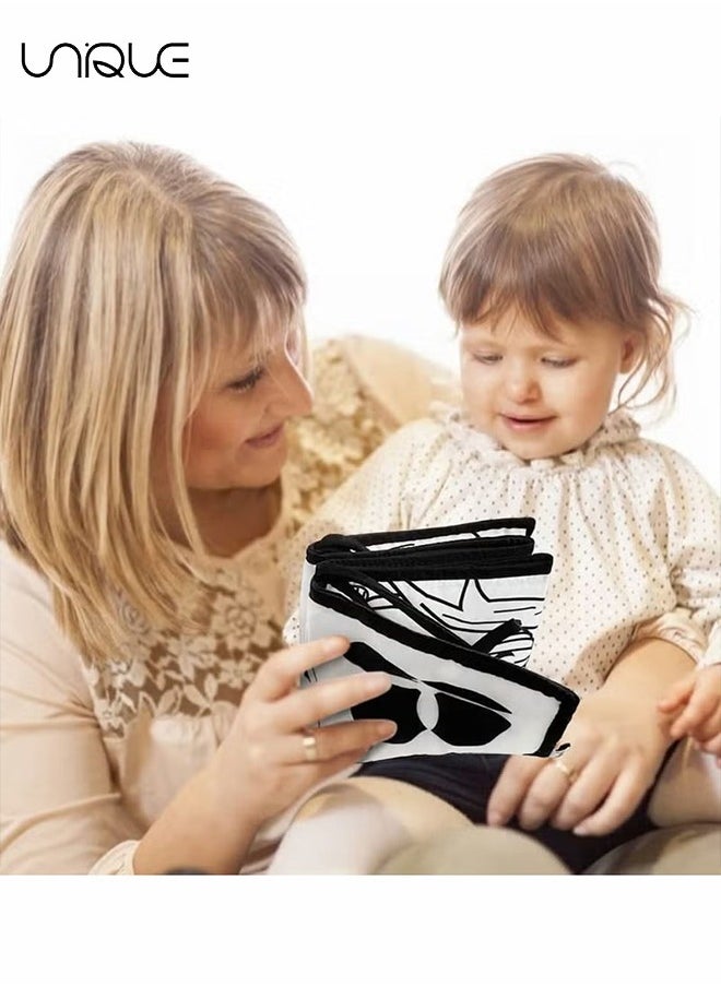 Baby Early Education Cloth Book Black and White High Contrast Baby Sensory Toys 0-6 Months Boy / Girl's Torn Three-dimensional Book Bed Surround Sound Cloth Book