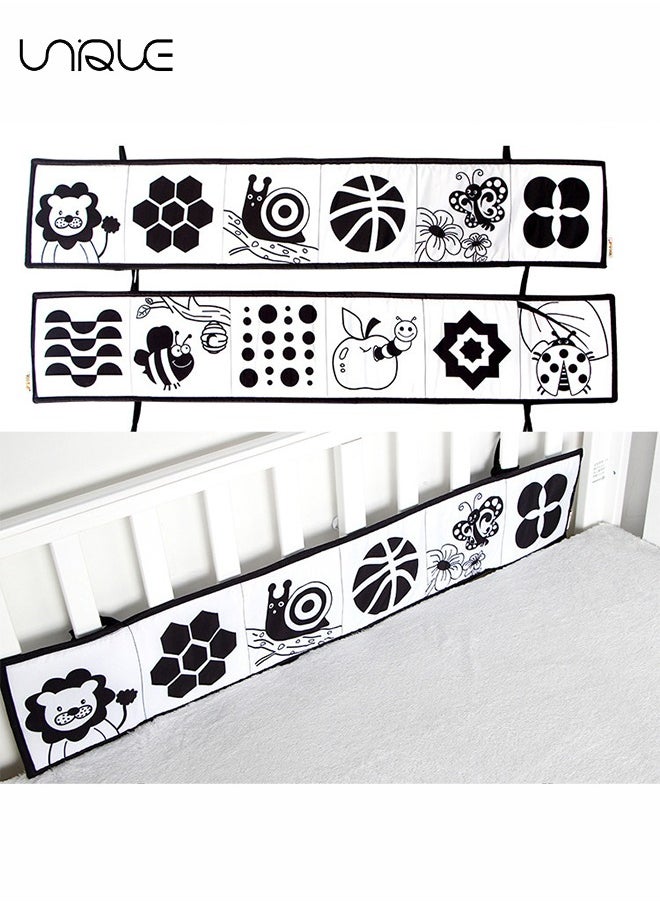 Baby Early Education Cloth Book Black and White High Contrast Baby Sensory Toys 0-6 Months Boy / Girl's Torn Three-dimensional Book Bed Surround Sound Cloth Book