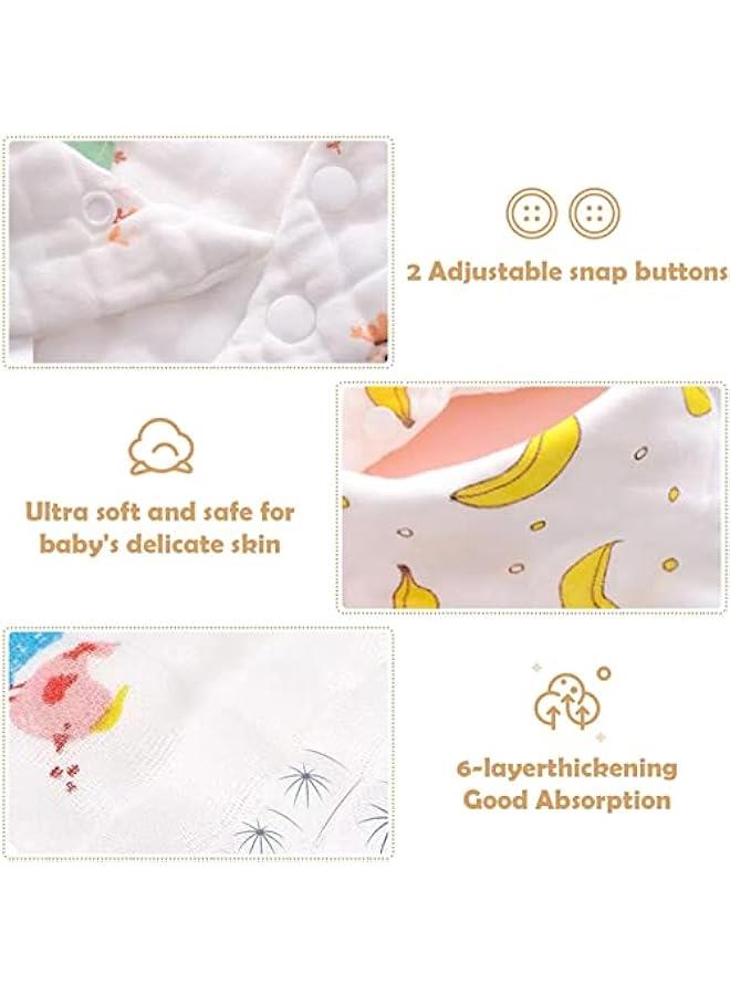 MOXO Baby Bandana Drool Bibs  of 5 Soft and Absorbent Triangle Scarf Burp Cloths for Teething and Drooling Random Style - Image 4