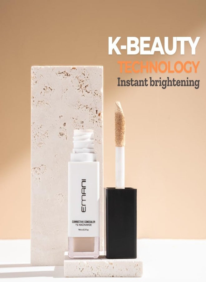EMANI HD Corrective Liquid Mineral Concealer for Women - Full Coverage, Vitamin C & Hyaluronic Acid, Vegan & Cruelty-Free - 0.3 Fl Oz, Medium - Image 4