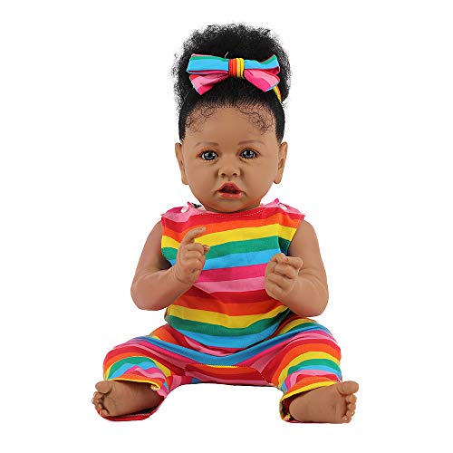 HOOMAI Lifelike Reborn Baby Dolls with Soft Body African American Realistic Girl Doll 228 Inch Best Birthday Gift Set - Image 1