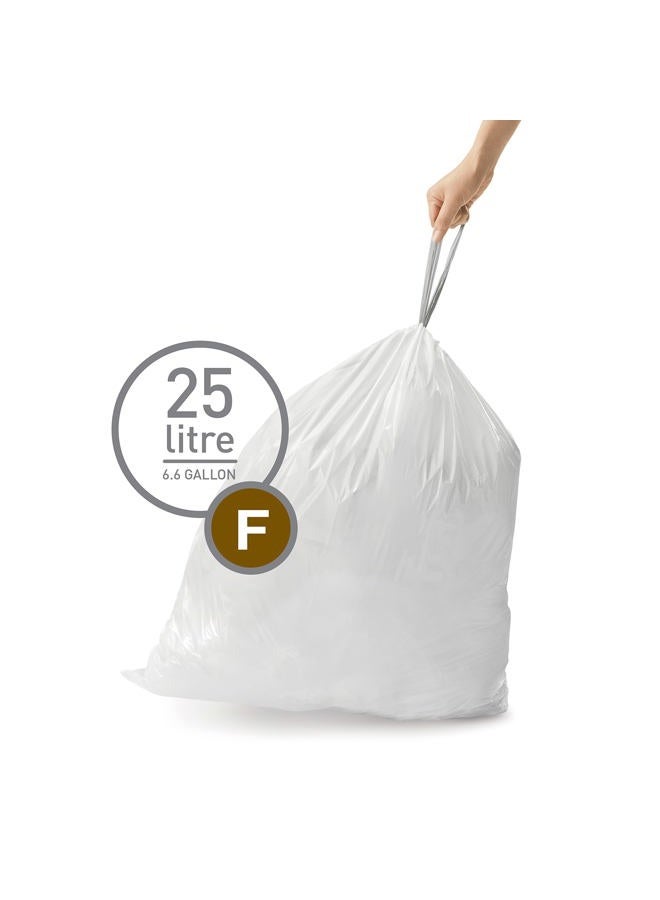 simplehuman Code F Custom Fit Drawstring Trash Bags in Dispenser Packs, 20 Count, 25-30 Liter / 6.6-8 Gallon, White - Image 2