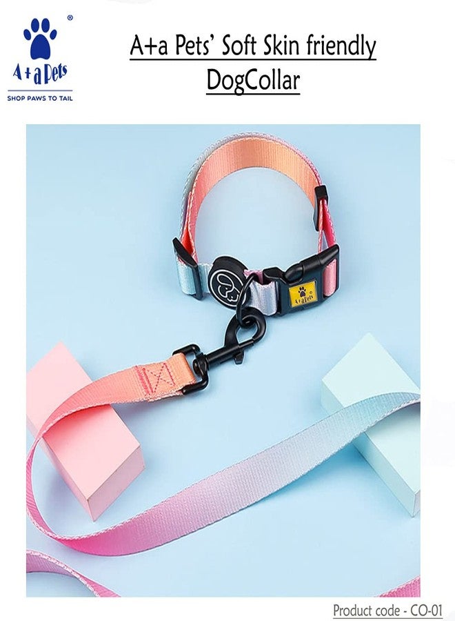 A+a Pets' Skin Friendly Dog Collar (Pink/Blue, Small) - Image 4