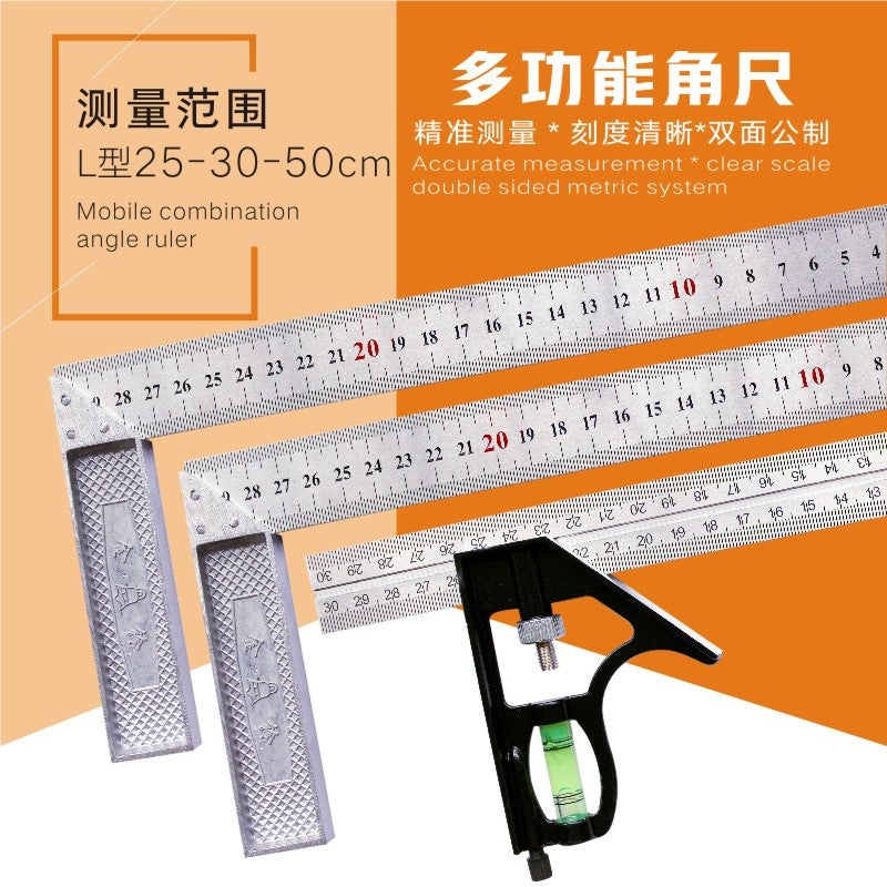 Square Ruler Angle Ruler Stainless Steel 90-Degree Thickened Woodworking Angle Ruler Steel L-Type Angle Ruler Combination Angle Ruler - Image 2