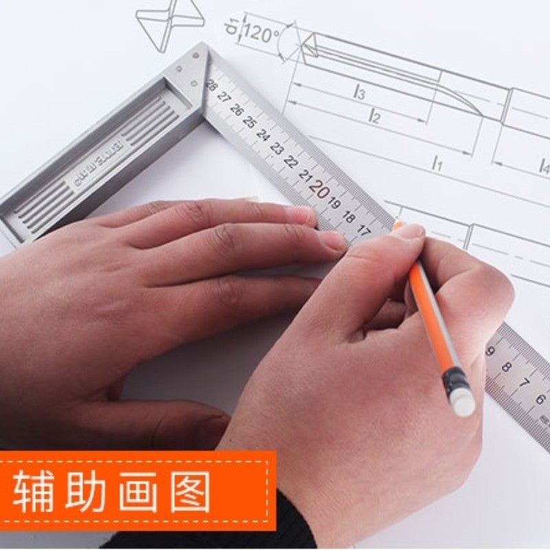 Square Ruler Angle Ruler Stainless Steel 90-Degree Thickened Woodworking Angle Ruler Steel L-Type Angle Ruler Combination Angle Ruler - Image 3