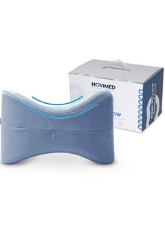 NOVIMED Orthopedic Knee Pillow for Side Sleepers, Ergonomic Memory Foam Cushion for Knee Support & Better Sleep, Ideal Comfort for Women and Men - Grey  - Image 1