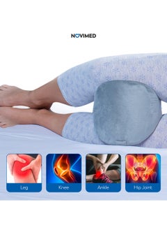NOVIMED Orthopedic Knee Pillow for Side Sleepers, Ergonomic Memory Foam Cushion for Knee Support & Better Sleep, Ideal Comfort for Women and Men - Grey  - Image 3