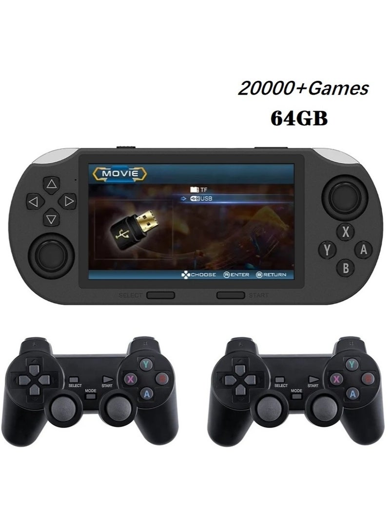 4.5 Inch PSP  Portable Handheld HD Gaming Console Set, 20000+ Classic Retro Arcade Games,With 2 Game Controllers， Multiple Simulators HD Games Retro Video Console - Image 1