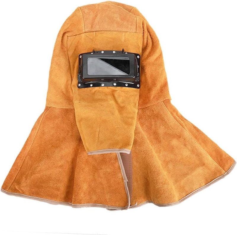 klarako Neck Protective Guard Cowhide Welding Helmet, Multipurpose Shawl Solar Auto Darkening Flame Resistant Anti-Spatter Heat Insulation Face - Image 1