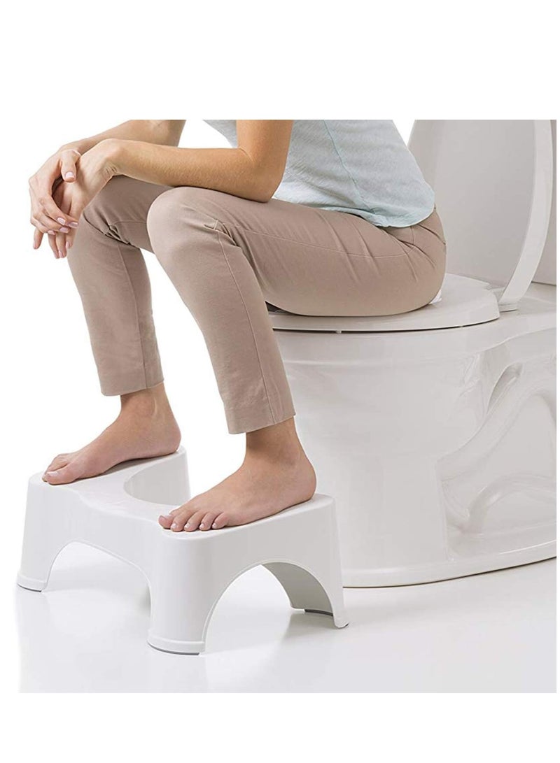 JAJEEK Step Stool - Western Toilet Portable Potty Training Seat for Kids & Adults, Comfortable, Durable, and Easy to Use - White, Large Size for Enhanced Comfort and Support  - Image 2