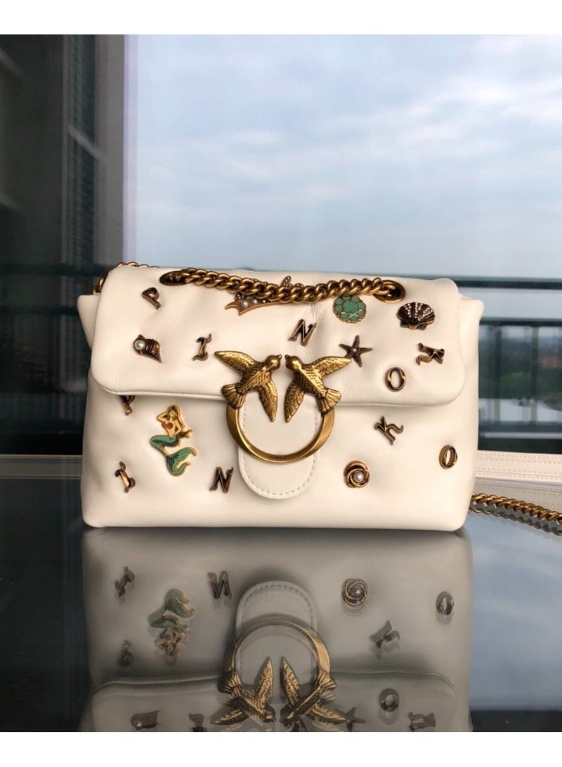 Pinko Chain Badge Crossbody Shoulder Bag 22*16*5cm - Image 1