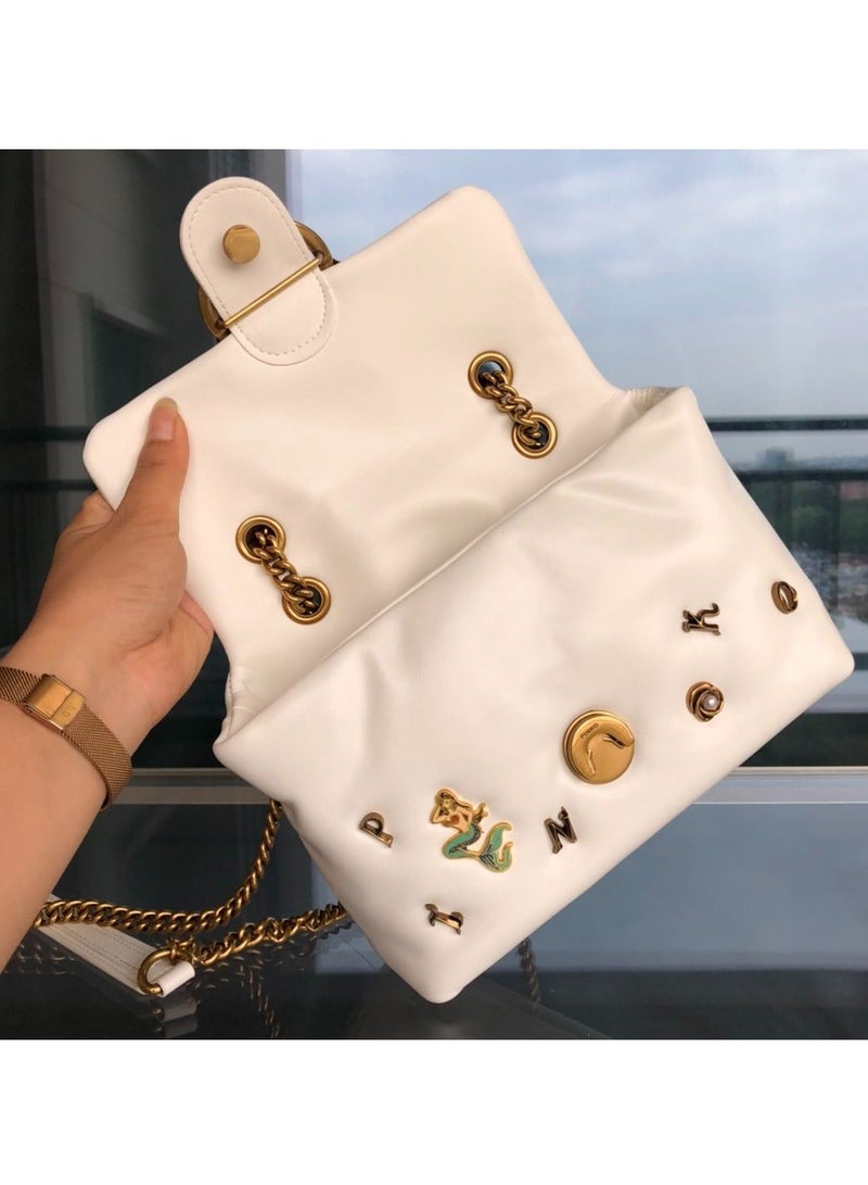 Pinko Chain Badge Crossbody Shoulder Bag 22*16*5cm - Image 5