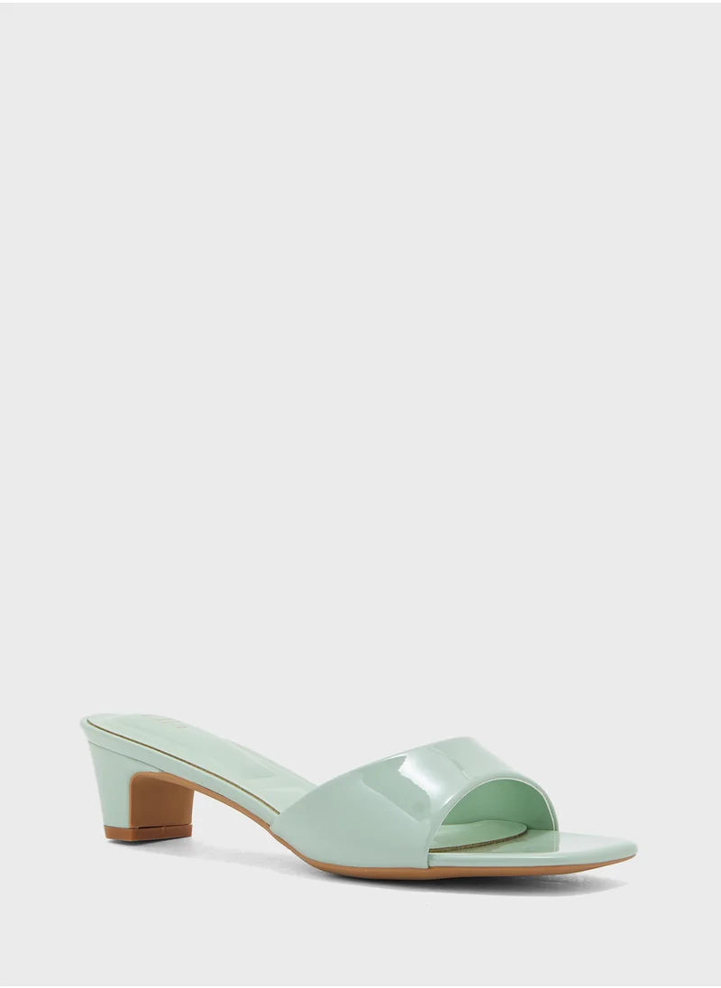 ELLA Patent Mule Heel Sandal