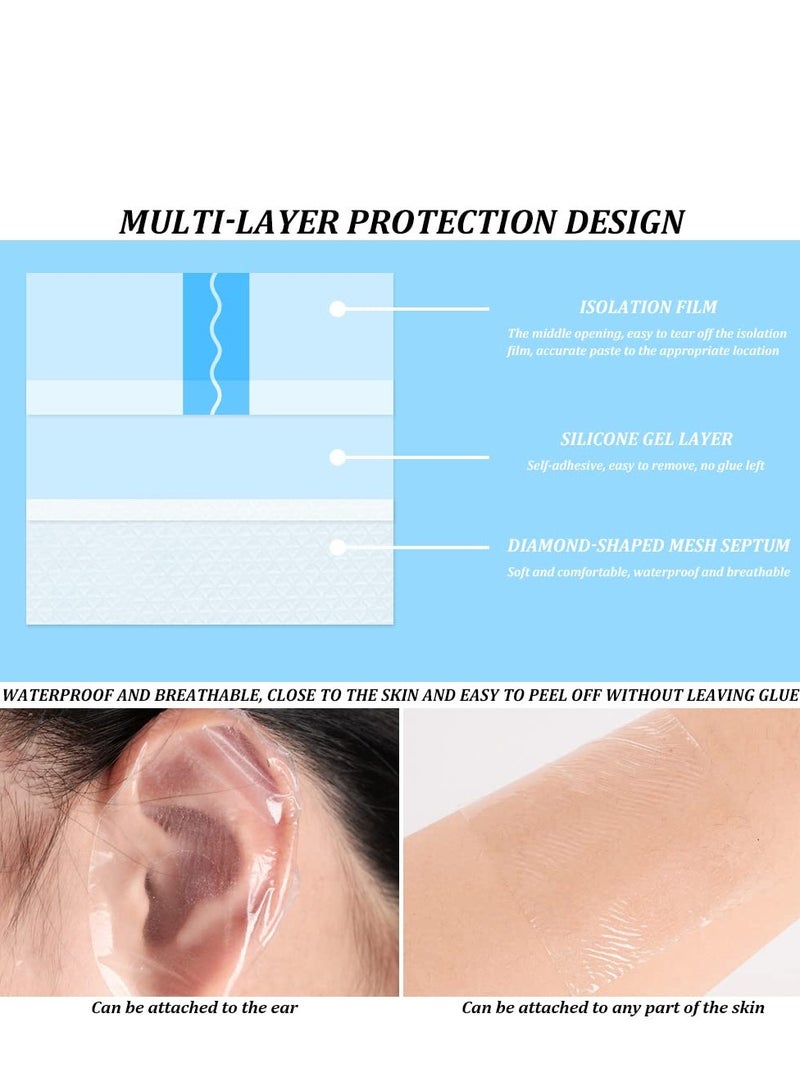 SYOSI 30 Pieces Shower Waterproof Patch Transparent Stretch Adhesive Bandage Waterproof Clear Adhesive Bandages Tattoo Protective Transparent Film Adhesive Bandages for Tattoos(2x3.1in) - Image 3