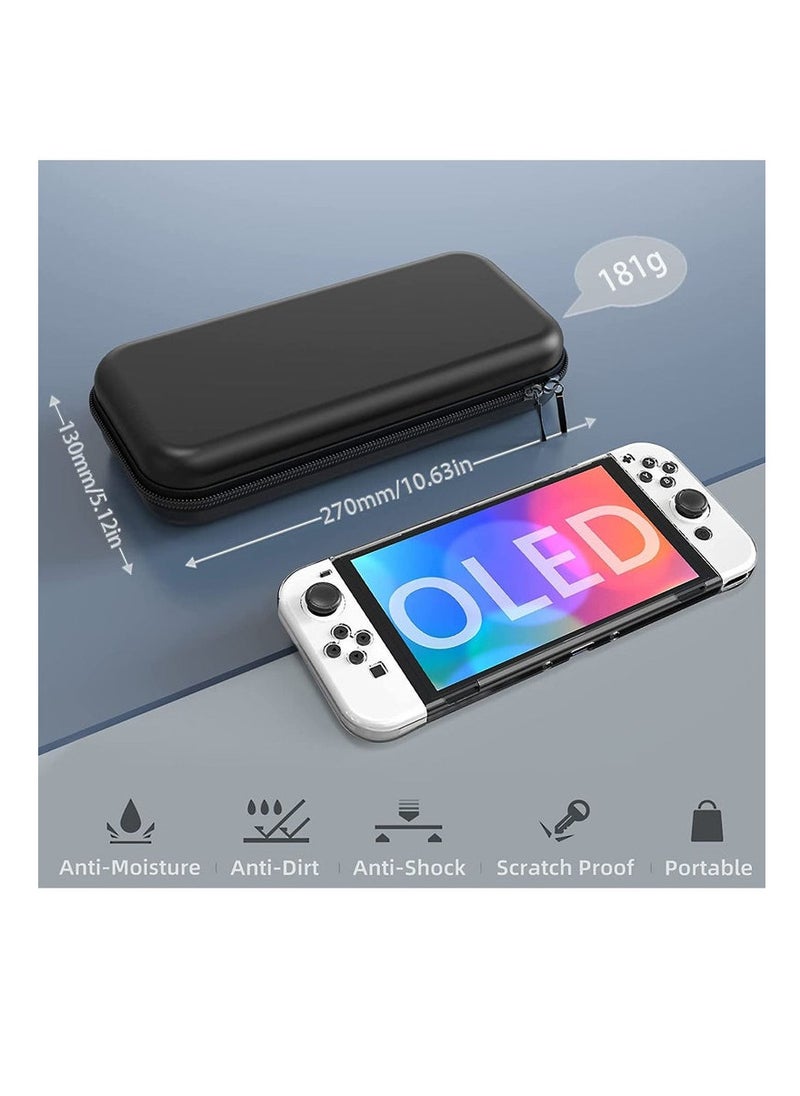 TFIXOL 14 in 1 Carry Case for Nintendo Switch Sports, Switch Console Accessories, Portable Travel Carry Case Include Screen Protector & TPU Clear Soft Case & Data Cable & Adjustable Stand, Black  - Image 2