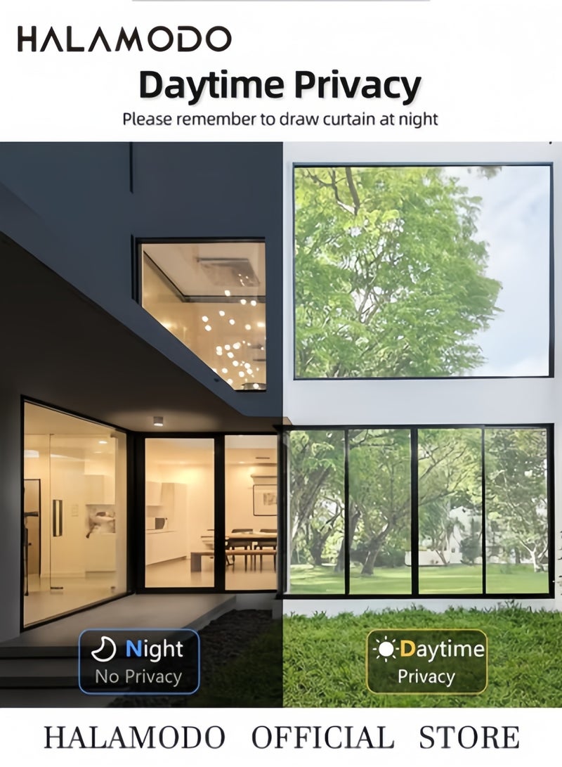 Halamodo Window Privacy Film 35.4 x 78.7 inch Frosted Glass Film Static Cling Removable Window Sticker Anti-UV Opaque Coverings with Blinds Pattern for Bathroom & Bedroom & Living Room - Image 3
