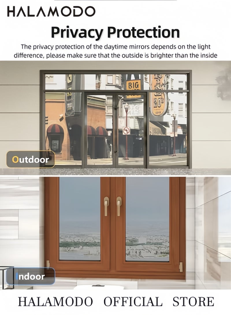Halamodo Window Privacy Film 35.4 x 78.7 inch Frosted Glass Film Static Cling Removable Window Sticker Anti-UV Opaque Coverings with Blinds Pattern for Bathroom & Bedroom & Living Room - Image 2