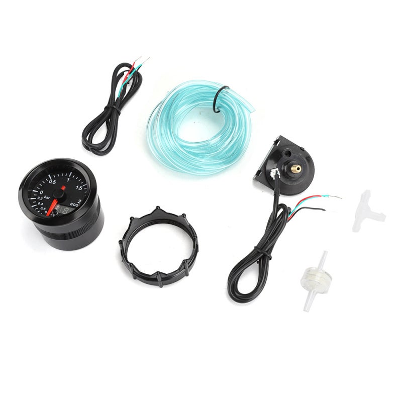 Dyno Racing مقياس توربو Boost العام بمحرك خطوي LED بإضاءة خلفية - مقياس ضغط التوربو قابل لتعديل 7 ألوان لتعديل السيارة 12 فولت - Image 1