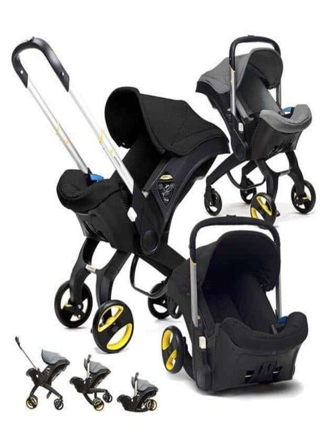 Cute Baby Baby Stroller Lightweight Foldable Multi-Function 4-In-1 Pushchair Two Way Pushable Newborn Baby Cradle Buggies Pram for Infant from Birth to 3 Years Old  - Image 1