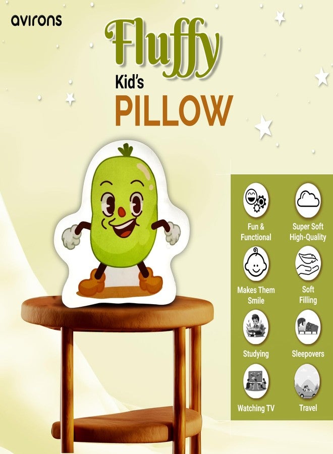 Avirons Fun and Snuggly Beans Pillow for Kids - Soft, Plush, and Playful Companion Ideal for Sleep, Play, or Relaxing, Adding Vegetable-Themed Comfort to Every Child’s Space - Image 3