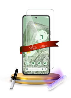 Wtech Google Pixel 8 5G 2023 Premium Curved Edges UV Full Glue Full Cover Tempered Glass Screen Protector (MSGUCN) - Clear  - Image 1