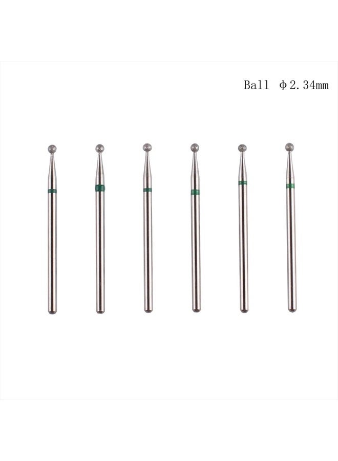 MZCMSL Round Ball Cuticle Bit Set with Case, 3/32 Shank Manicure Drill Bits,6pcs Cuticle Remover Bits(φ2.34mm) - Image 2