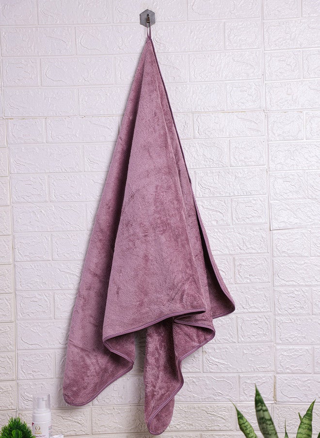 Fezora Super Soft Burgundy Solid Microfiber Bath Towel - 500GSM - Image 2