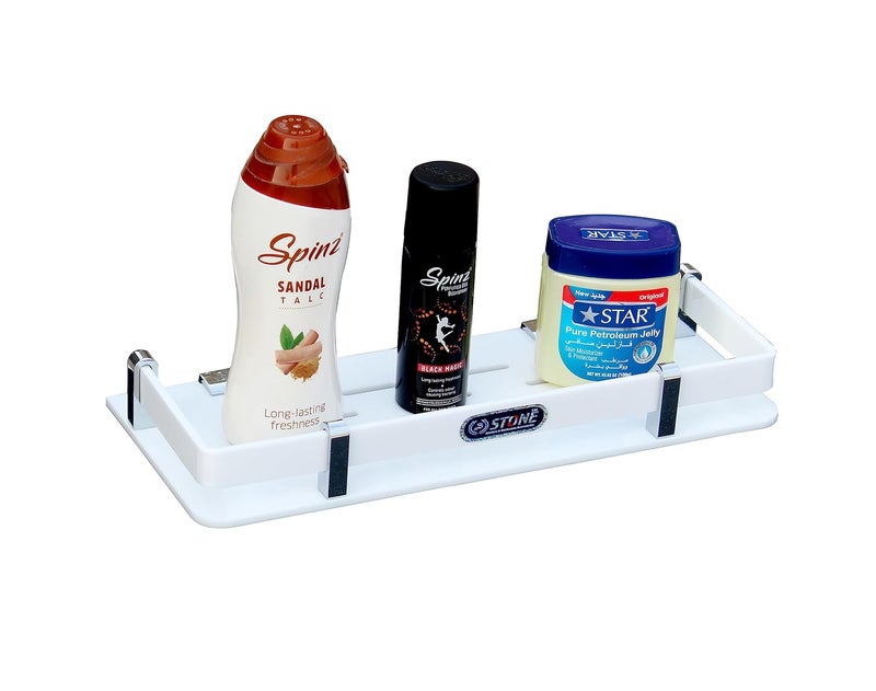 STONE STONE Acrylic Bathroom Shelf/Wall Shelf/Multipurpose Bathroom Shelves/Kitchen Shelf/Accessories with Wall Mount (8x5 Inches) - Image 1