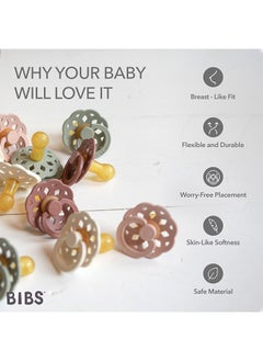 BIBS عبوة من قطعتين بوهيم لاتكس S1 عاجي وزهري  - Image 5