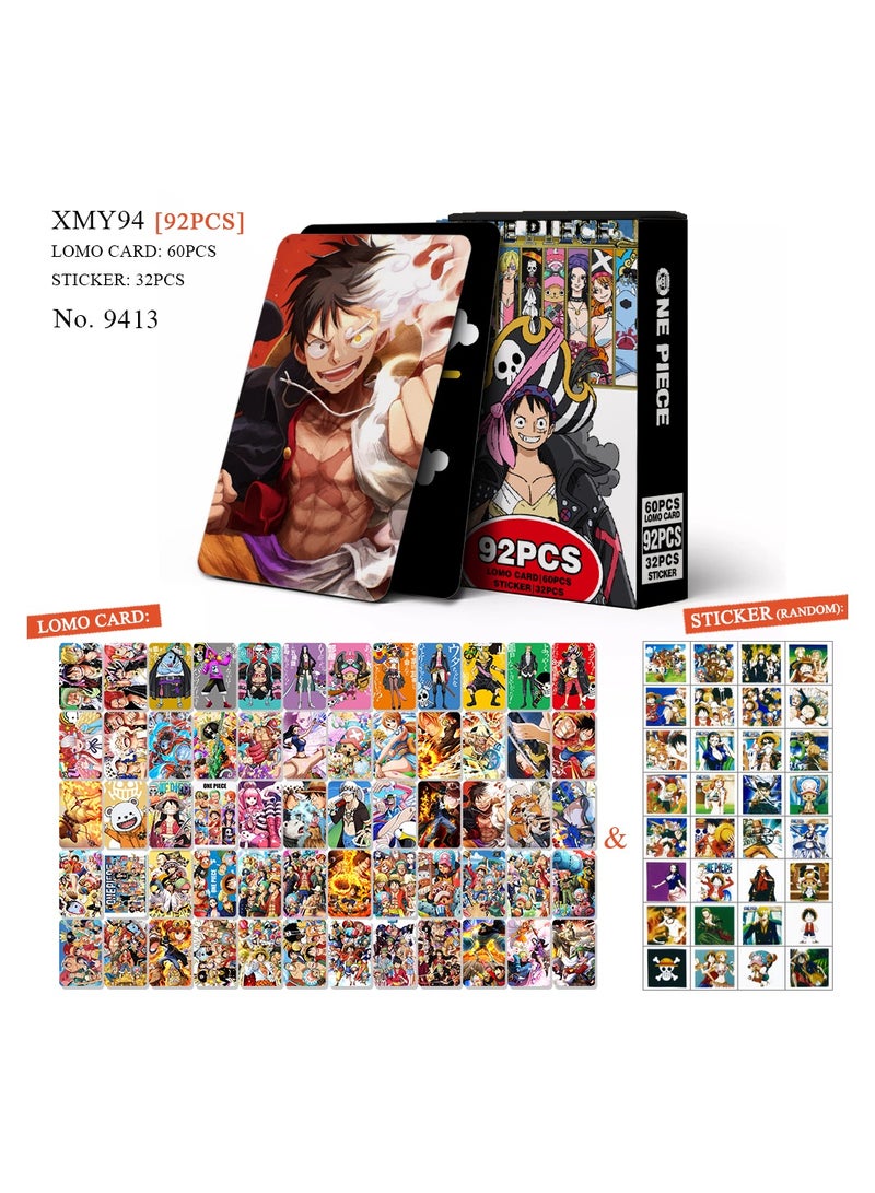 92 Pcs One Piece Lomo Cards With Stickers Set - Image 1