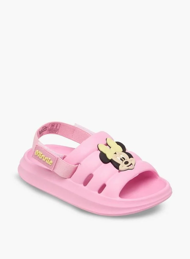 ديزني Girls Minnie Mouse Applique Sandals